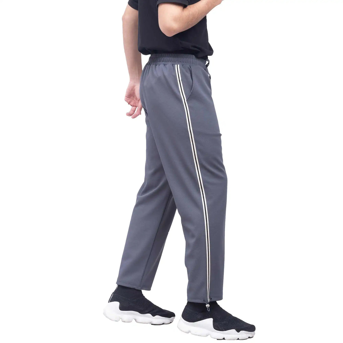 Ankle-Tied Casual Pants For Men 32 Black Image