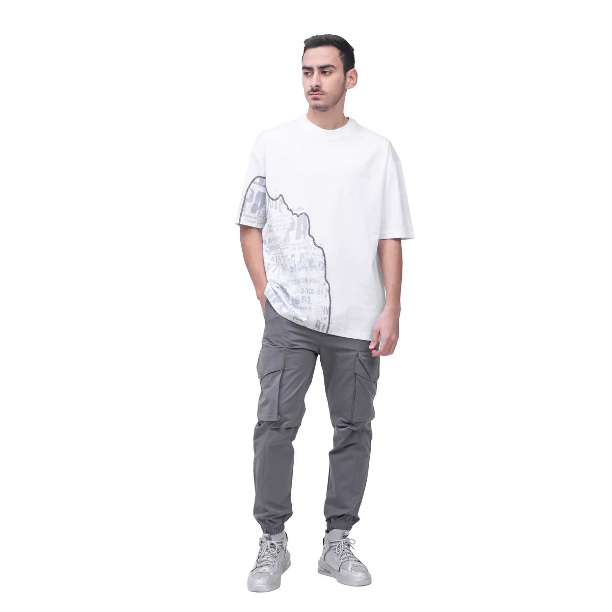 ankle tied casual pants for men image