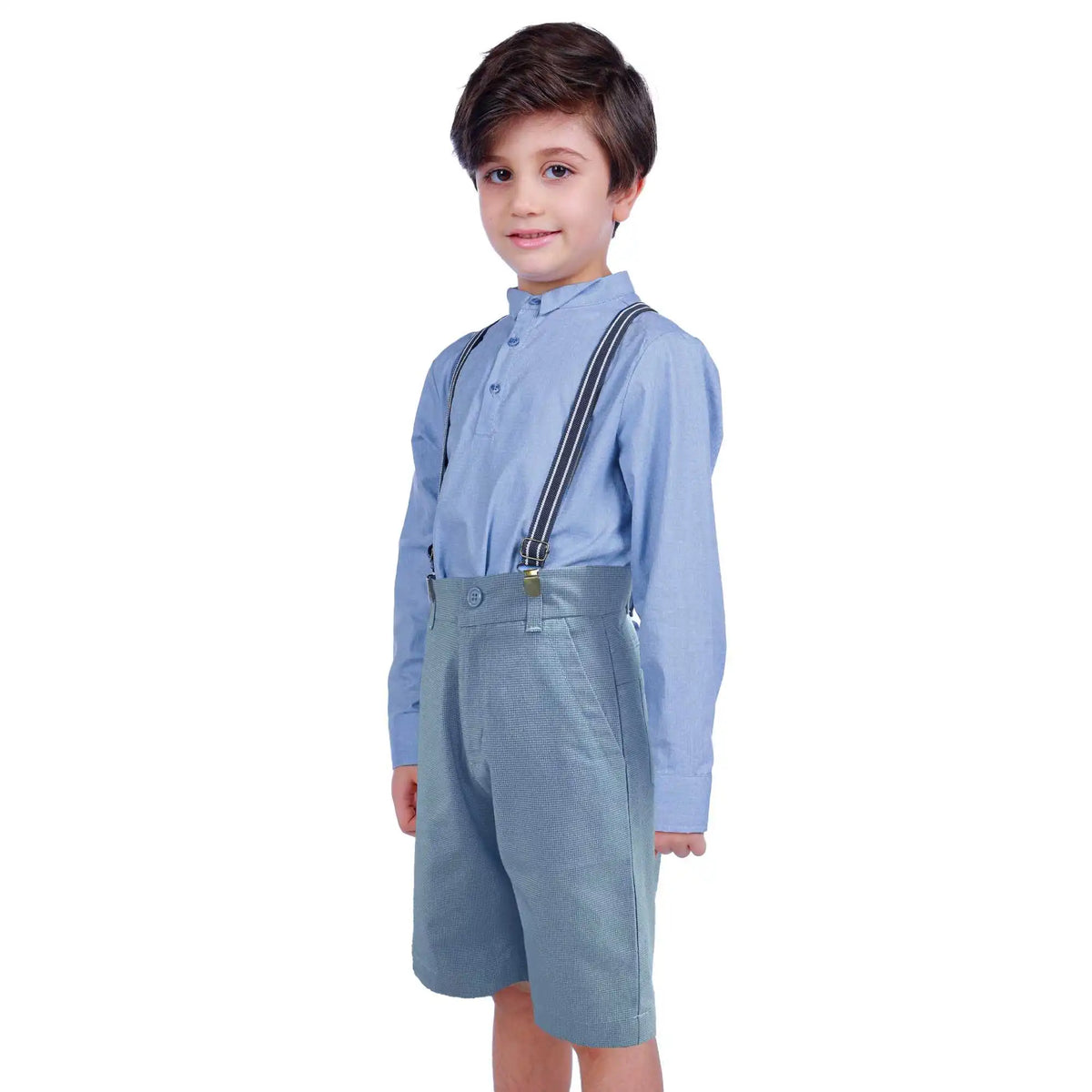 Ordinary Formal Shorts For Boys 130 | 7-8Y Blue Checks 130 | 7-8Y,42,63,49,78 Image