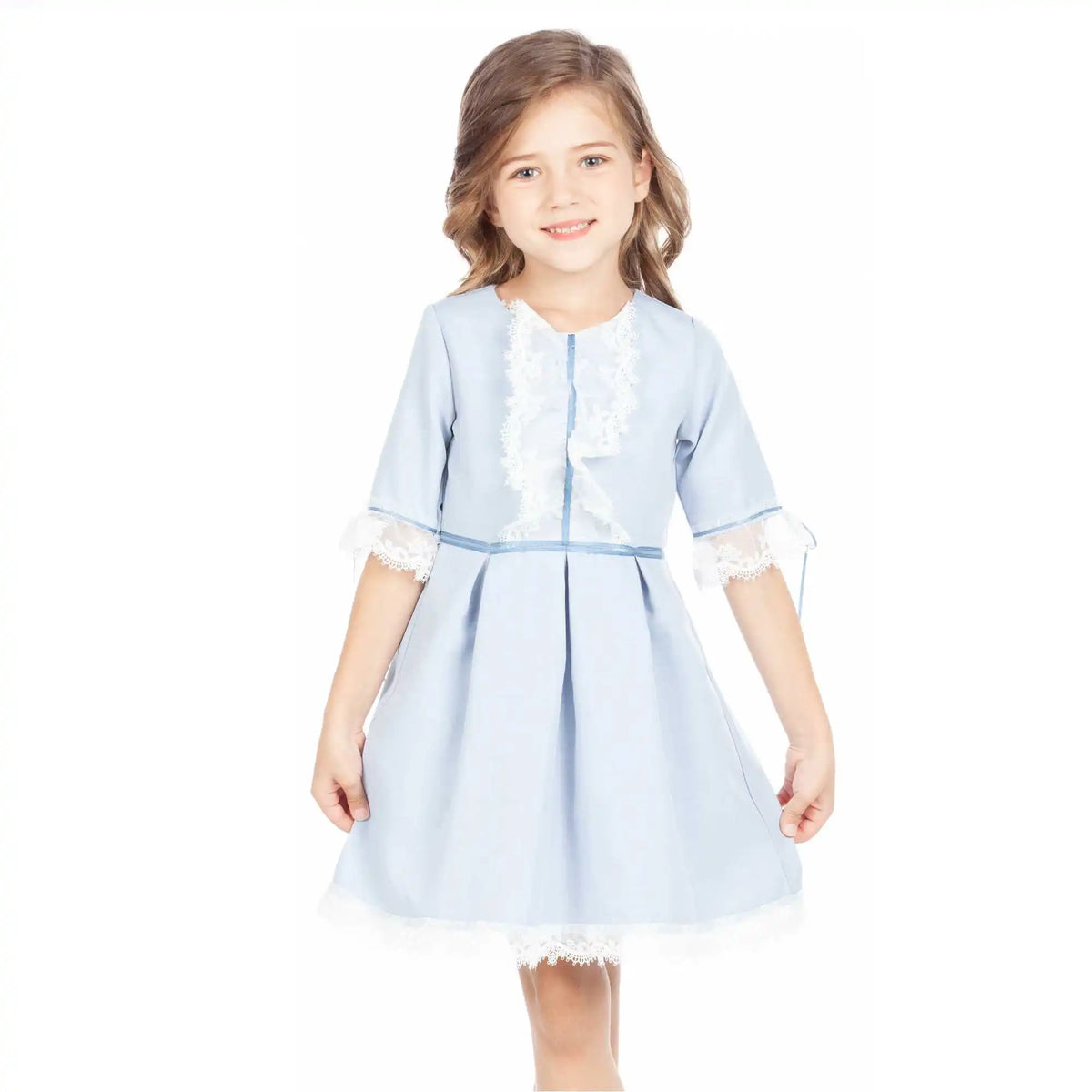 Laced Formal Dress For Girls 100 | 3Y Sky Blue 100 | 3Y,58,56,21,54 Image