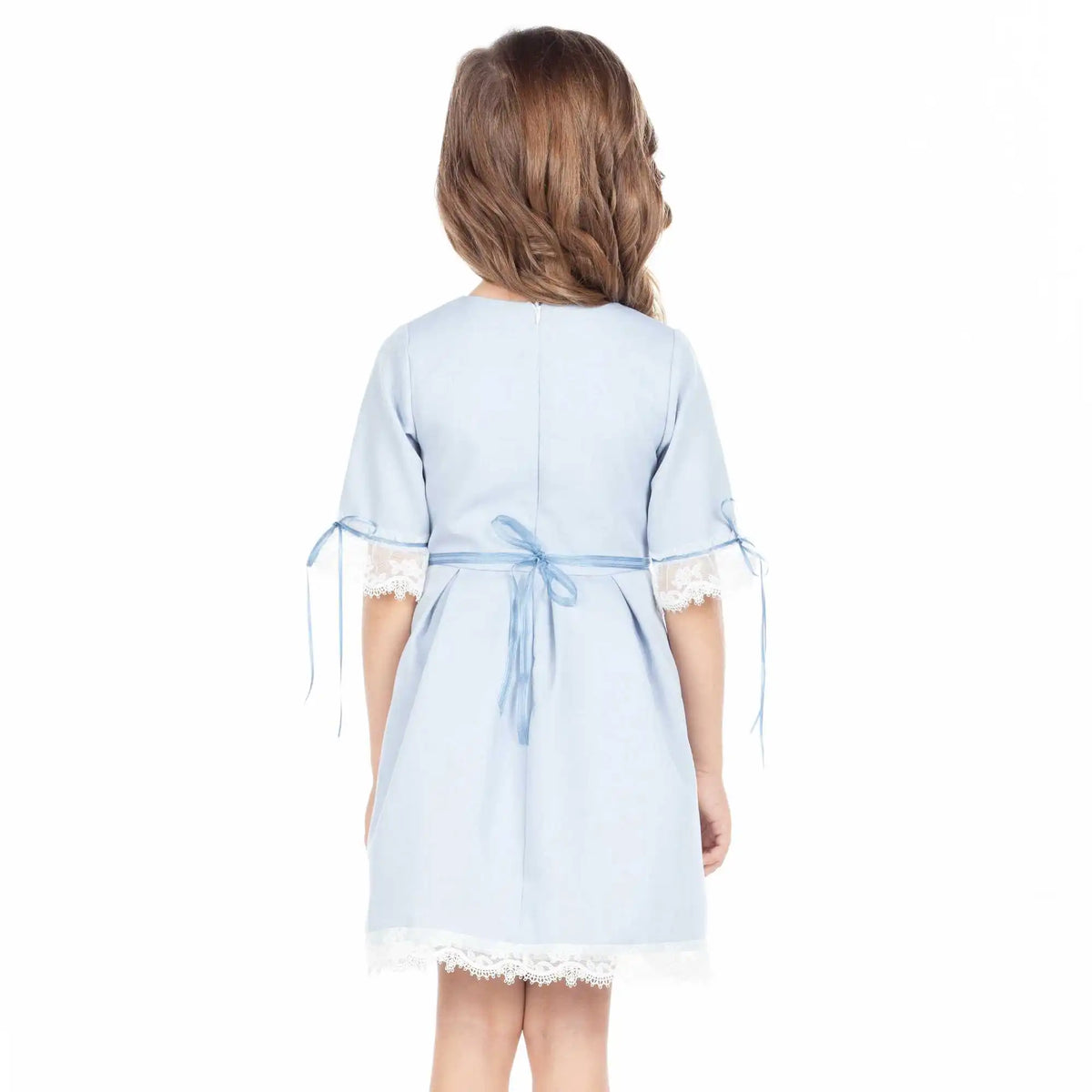 Laced Formal Dress For Girls 110 | 4-5Y Sky Blue 110 | 4-5Y,64,60,23,58 Image