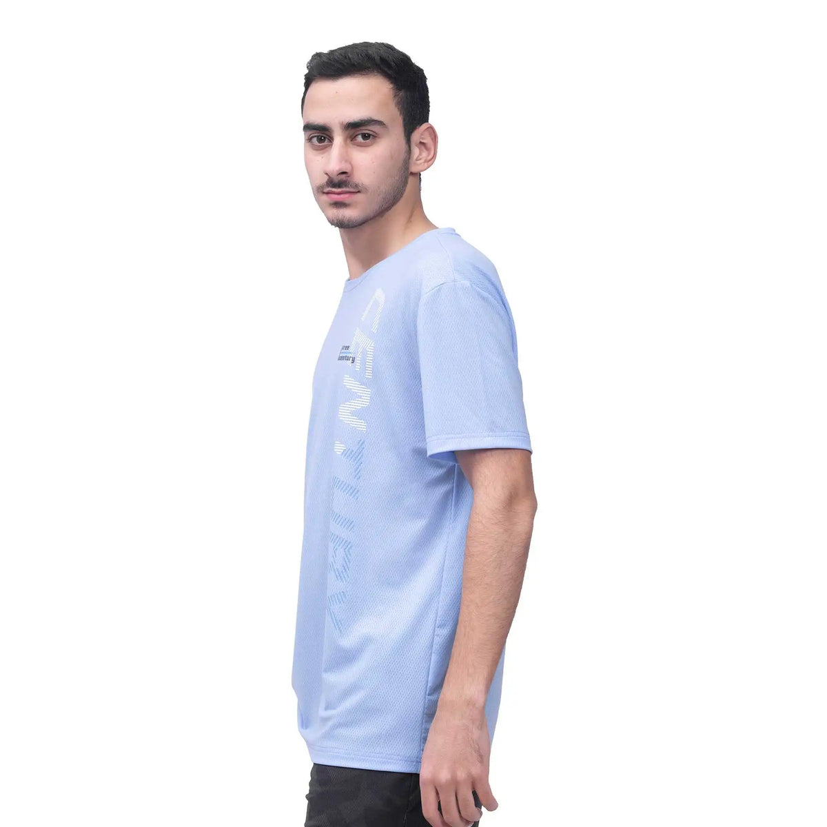 Printed Sport T.Shirt For Men L Blue Image