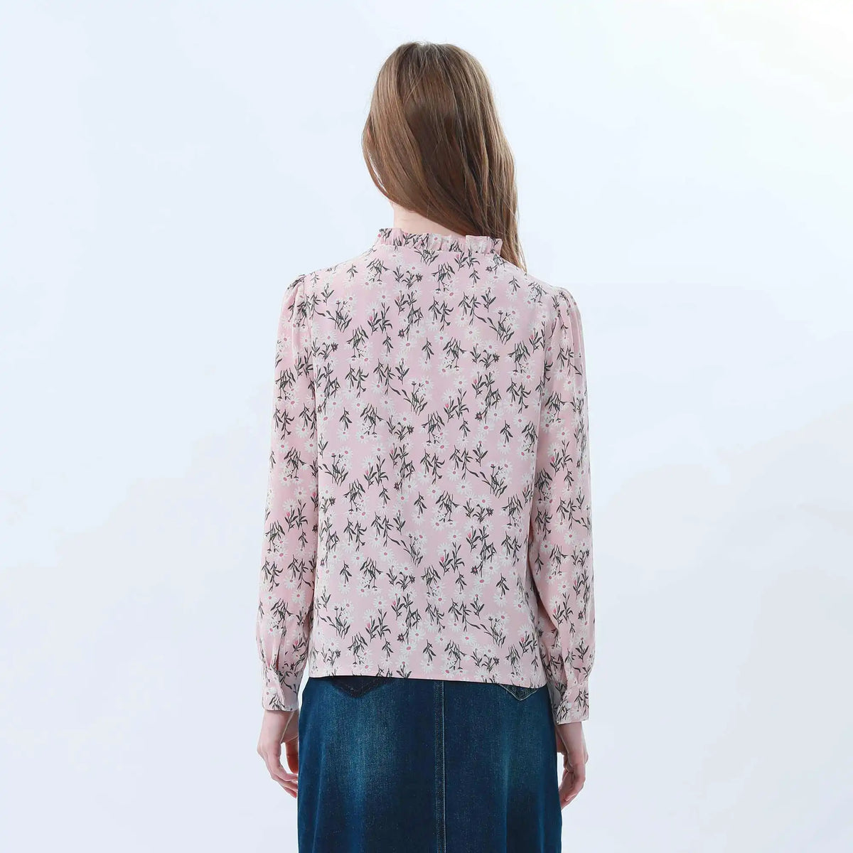 Floral Classic Blouse For Women L Pink Flower L,60,102,61, Image