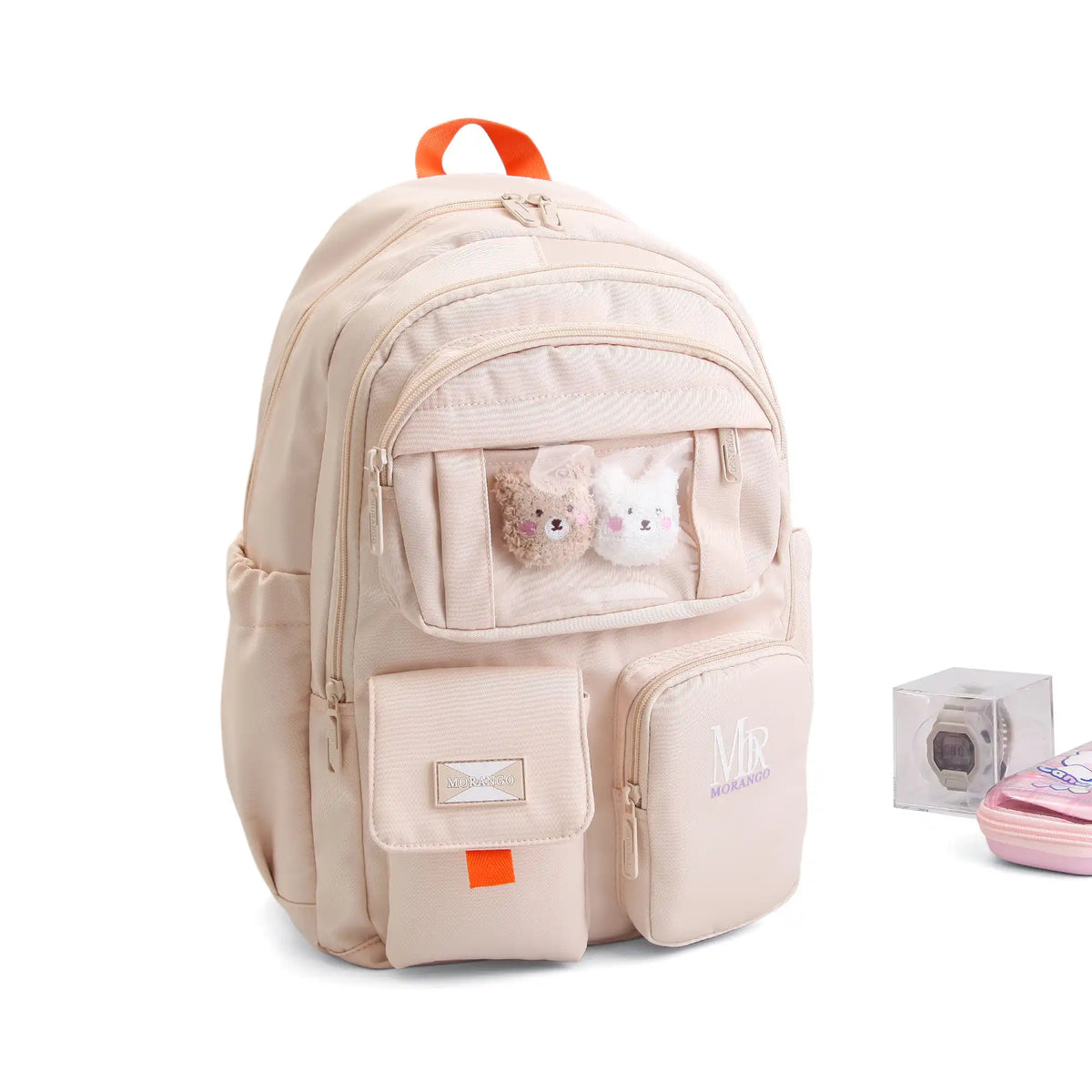 Backpack for Girls 18 Beige Image