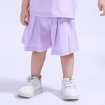 Light Purple Baggy Sport Basic Shorts For Baby Girl Image
