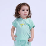 Lake Green Printed Sport Basic T.Shirt For Baby Girl Image