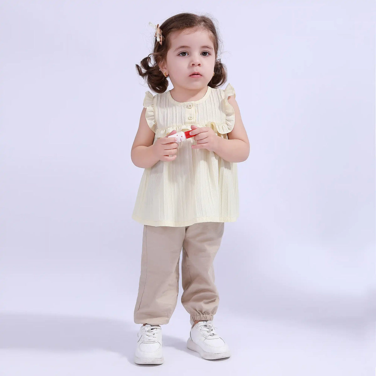 Ankle-Tied Basic Pants For Baby Girl