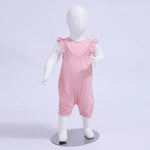 Pink Jacquard Basic Romper For Baby Girl Image