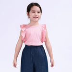 Pink Plain Basic Vest For Girls Image