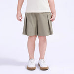 Light Army Green Baggy Basic Shorts For Girls Image