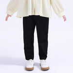 Black Ordinary Basic Pants For Girls Image