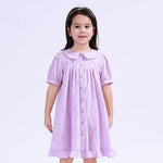 Purple Plain Basic Dress For Girls Image