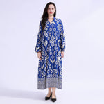 Printed Galabia For Women Purple Blue Image