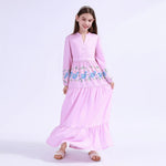 Floral Galabia For Girls Purple Image