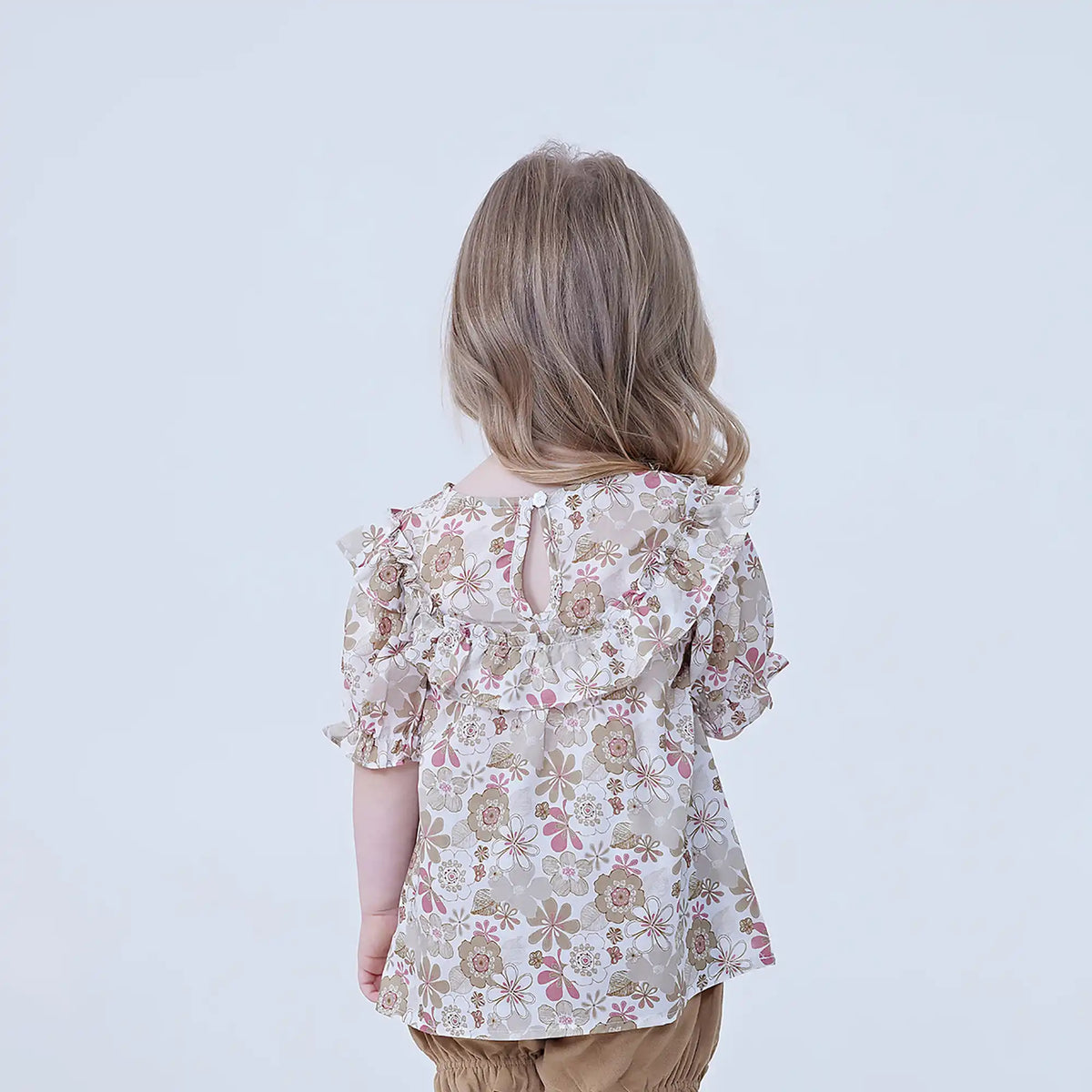 Floral Linen Blouse For Baby Girl