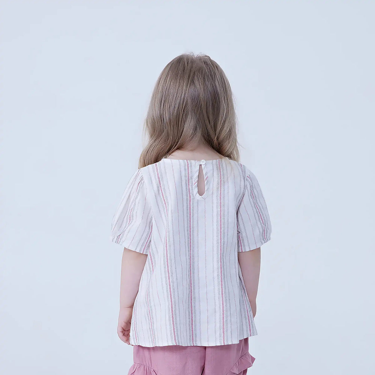 Striped Linen Blouse For Baby Girl Image