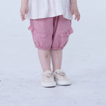Ankle-Tied Linen Shorts For Baby Girl Image