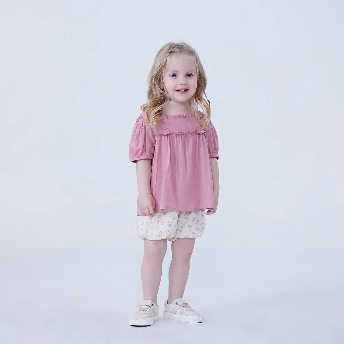 Baggy Linen Shorts For Baby Girl