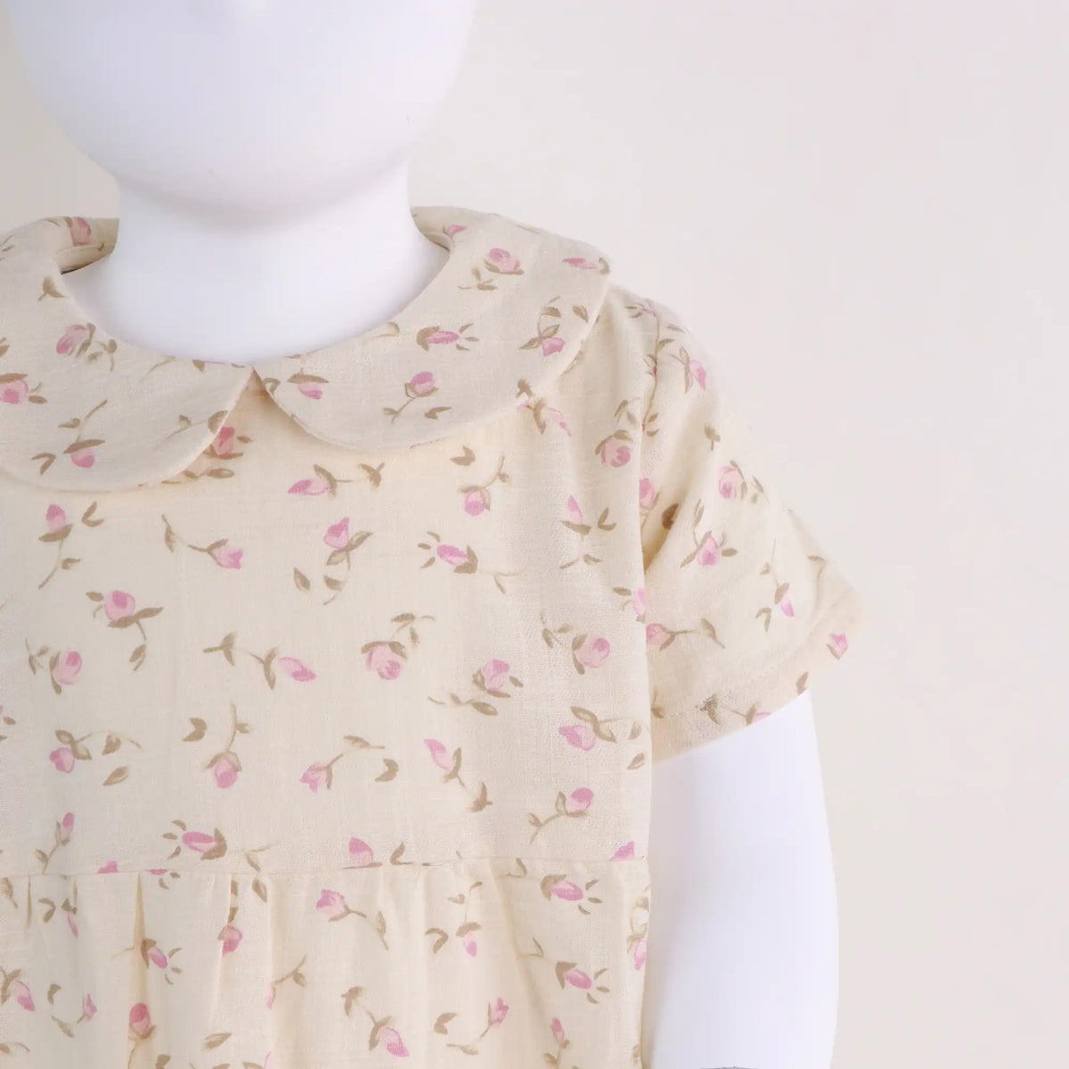 Floral Linen Romper For Baby Girl