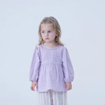 Jacquard Linen Blouse For Baby Girl 62 | 3-6M Light Purple 62 | 3-6M,30,54.2,16,- Image