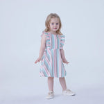 Striped Linen Dress For Baby Girl Image
