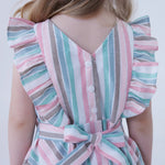 Striped Linen Dress For Baby Girl Image