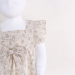 Floral Linen Romper For Baby Girl Image