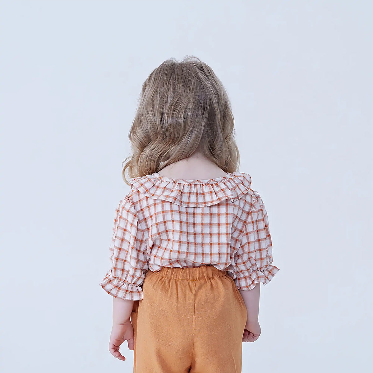 Checked Linen Shirt For Baby Girl Image