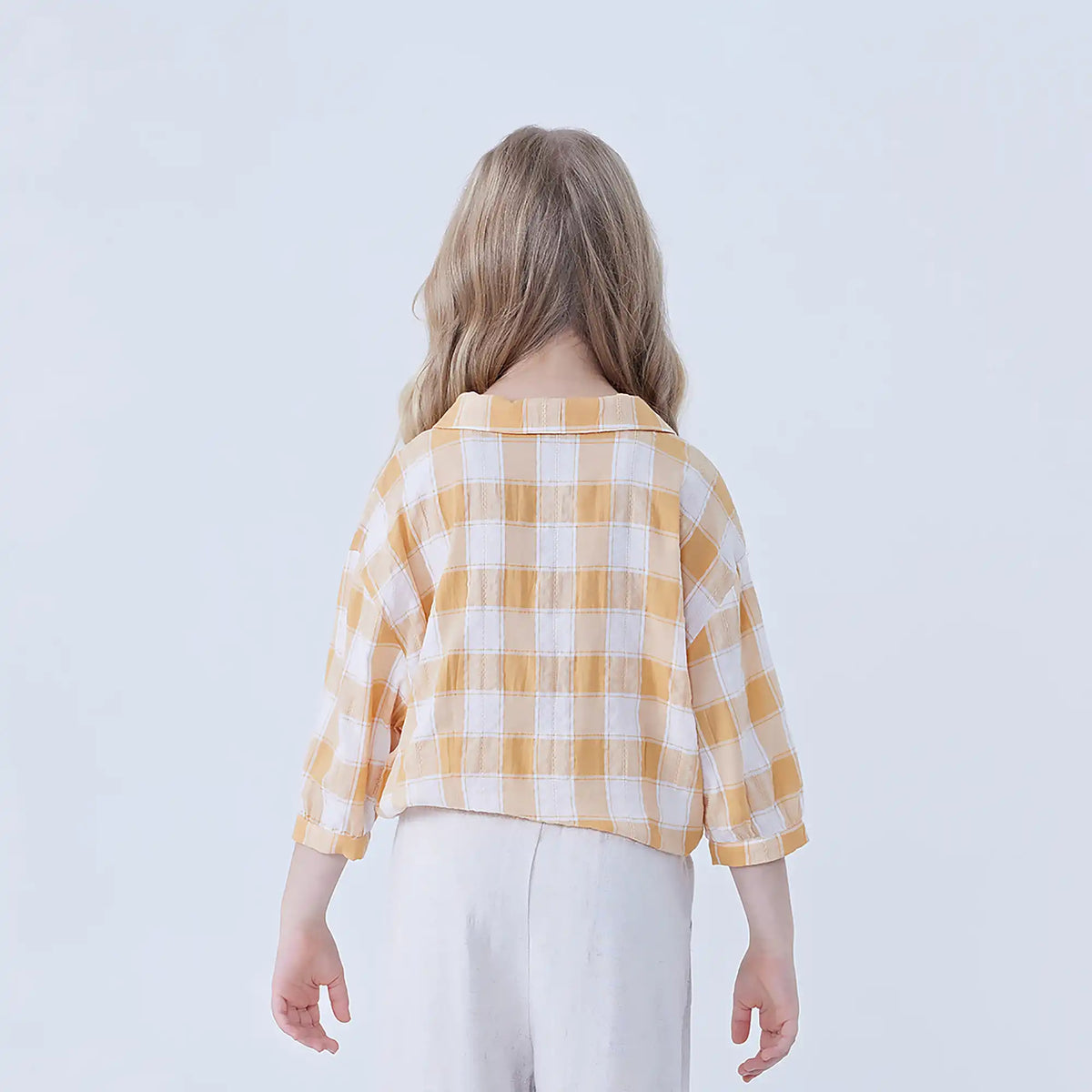 Checked Linen Shirt For Girls Image