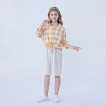 Baggy Linen Shorts For Girls Image