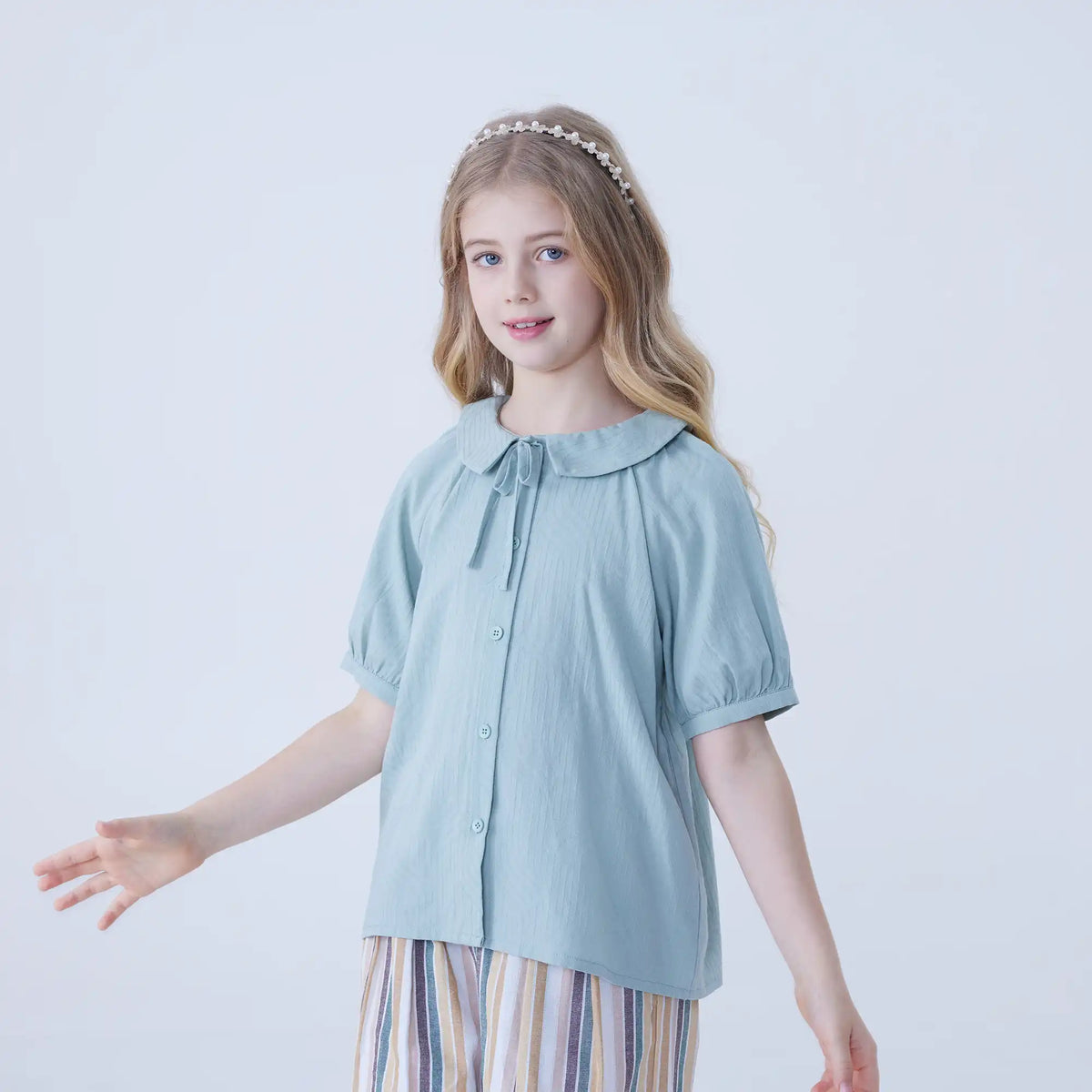 Plain Linen Shirt For Girls Image