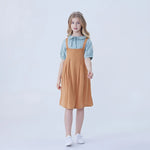Plain Linen Dress For Girls Image