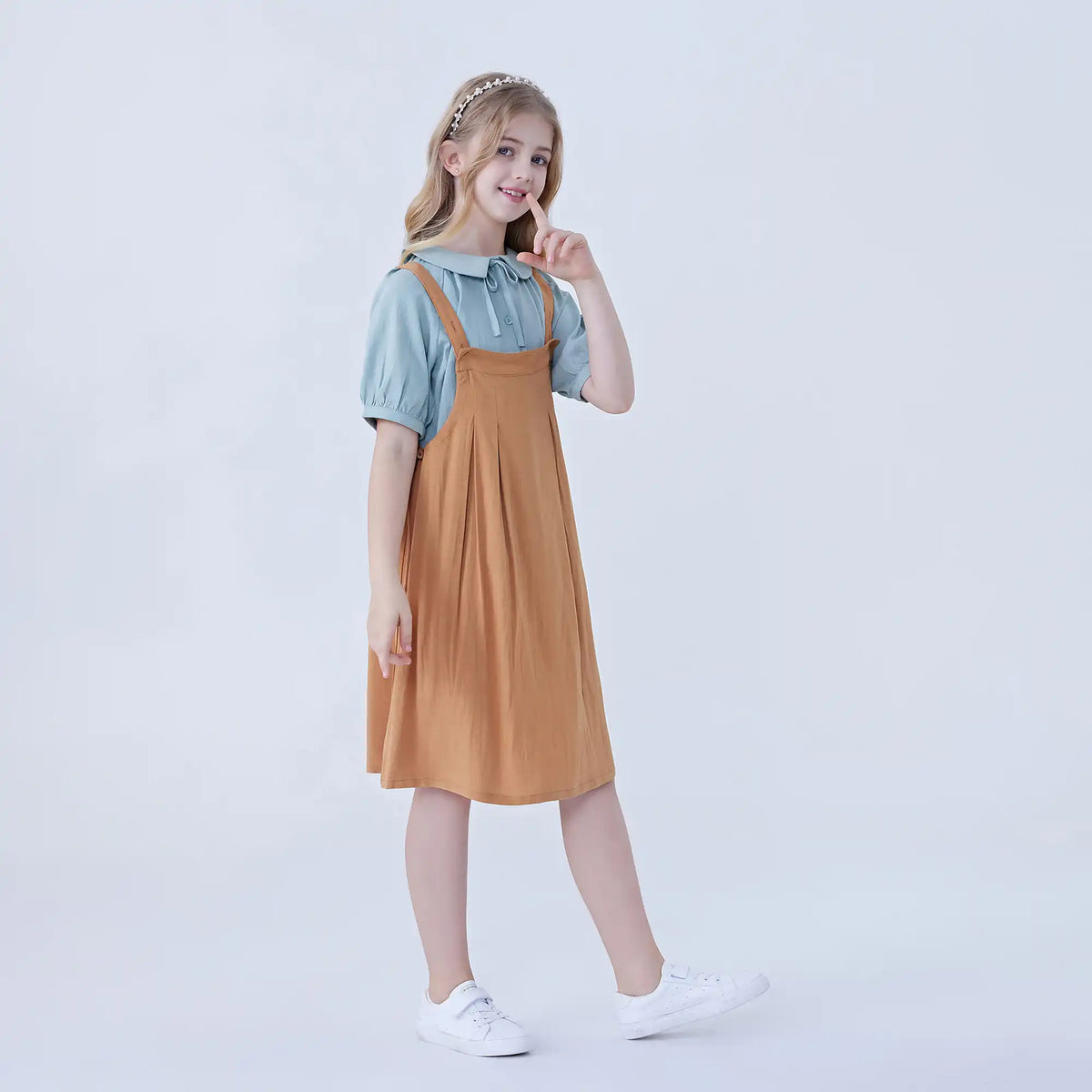 Plain Linen Dress For Girls