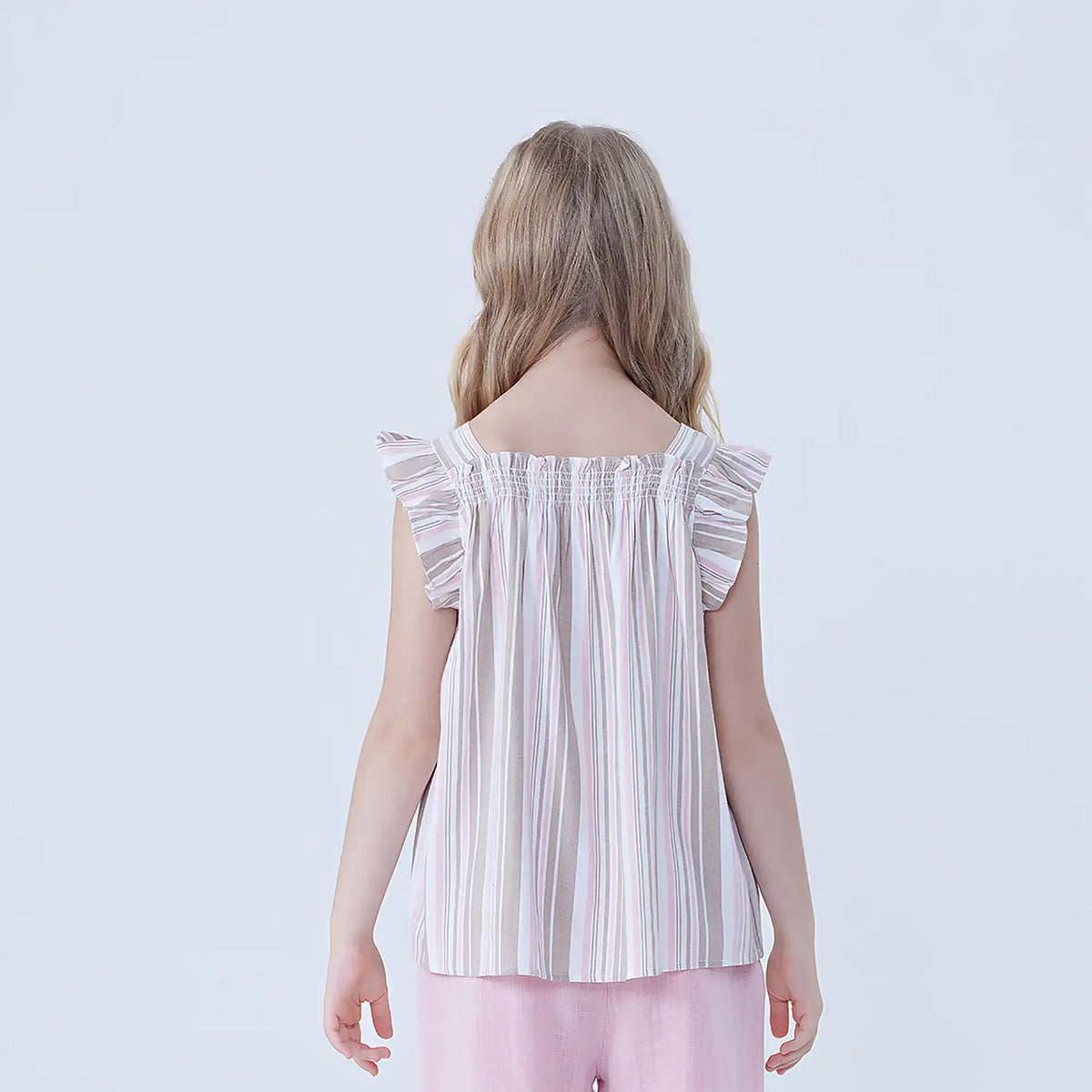 Striped Linen Blouse For Girls Image