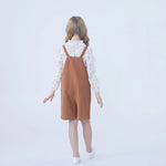 Plain Linen Overalls For Girls Image