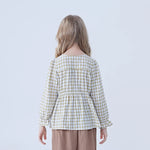 Checked Linen Shirt For Girls Image