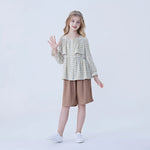 Checked Linen Shirt For Girls Image