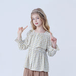 Checked Linen Shirt For Girls Image