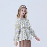 Checked Linen Shirt For Girls Image