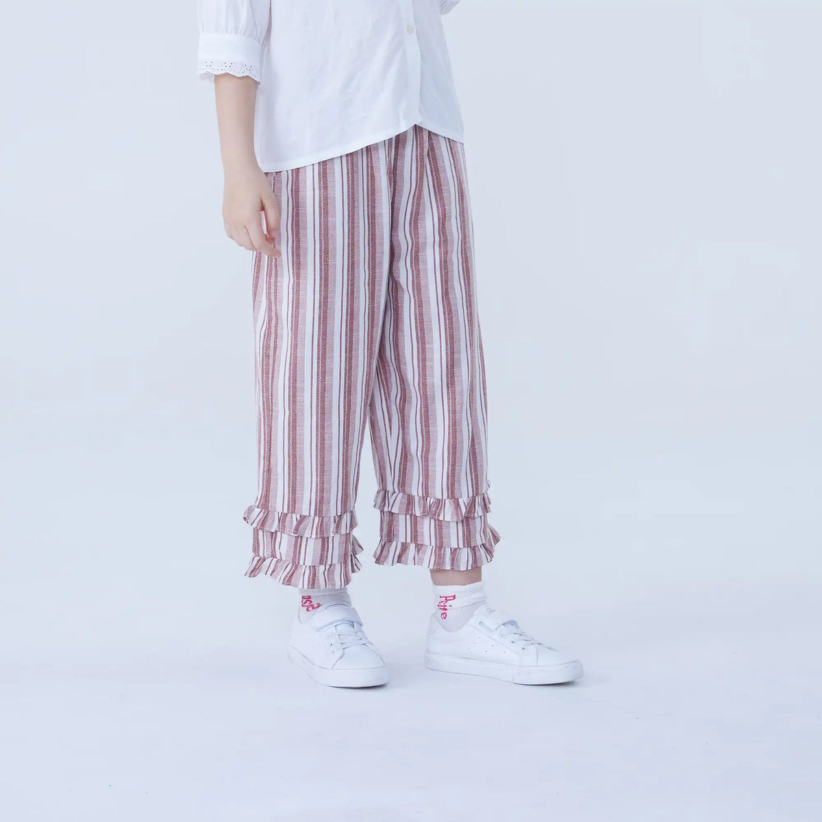 Wide-Leg Linen Pants For Girls Image