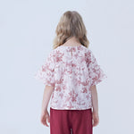 Floral Linen Blouse For Girls Image