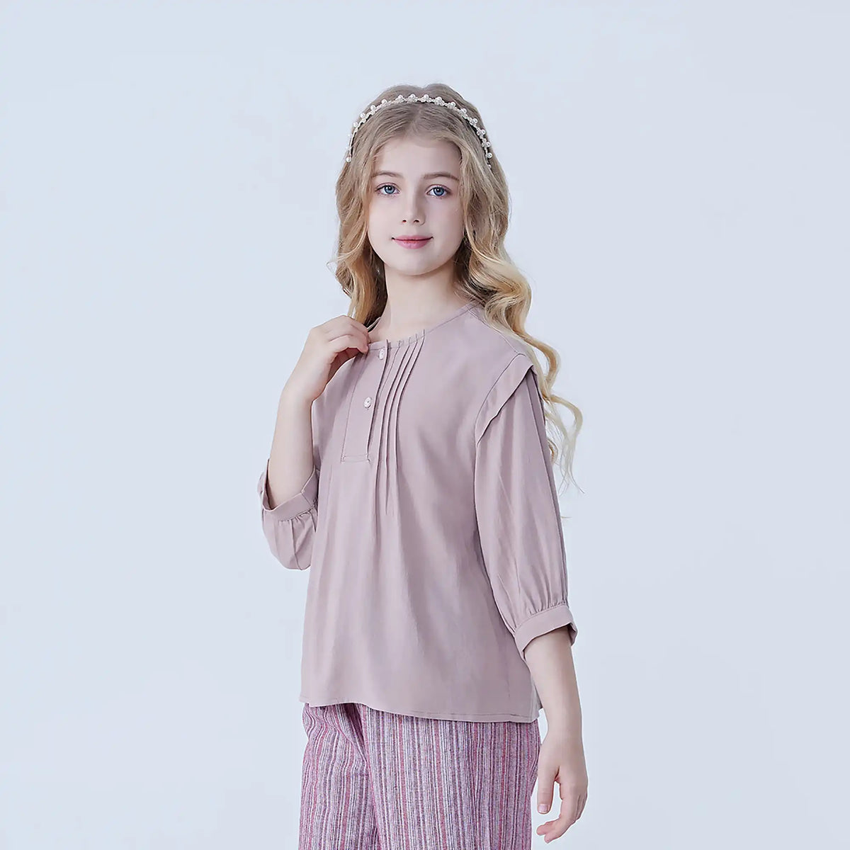 Plain Linen Blouse For Girls