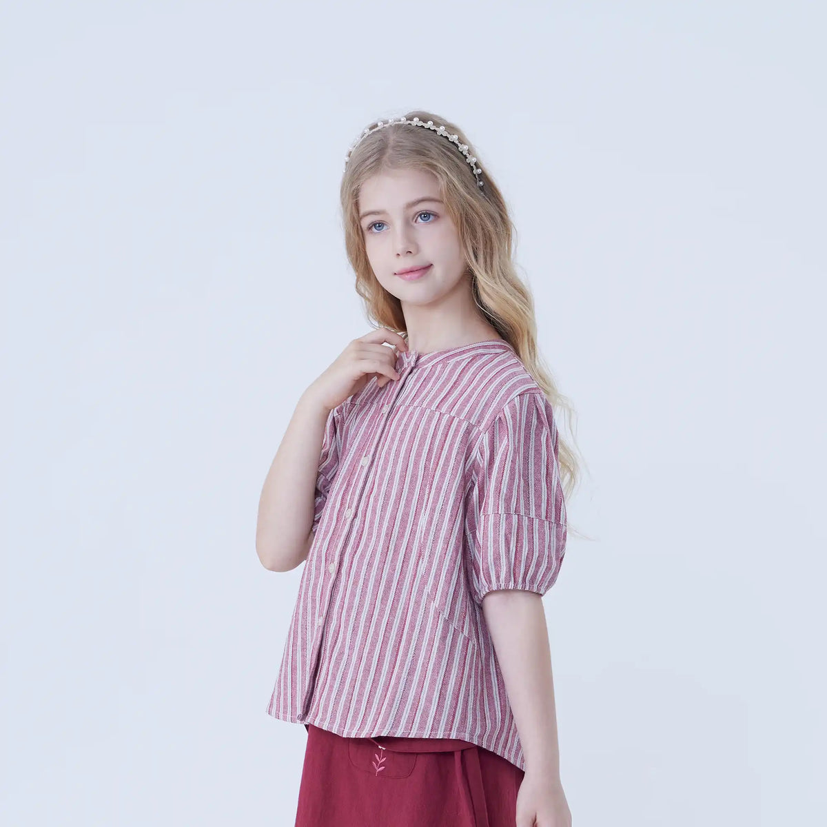 Striped Linen Shirt For Girls Image