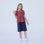 Striped Linen Blouse For Girls Image