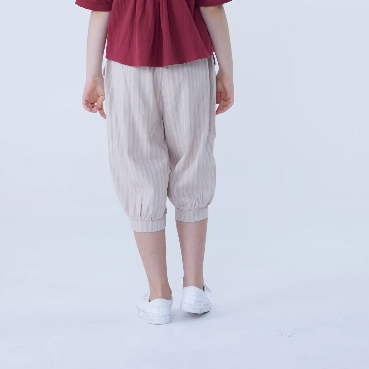 Ankle-Tied Linen Pants For Girls Image