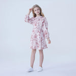 Floral Linen Dress For Girls Image