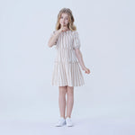 Striped Linen Dress For Girls Image