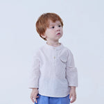 Checked Linen Blouse For Baby Boy 62 | 3-6M Beige 62 | 3-6M,29.5,52,19.9,- Image