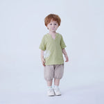 Ankle-Tied Linen Shorts For Baby Boy Image