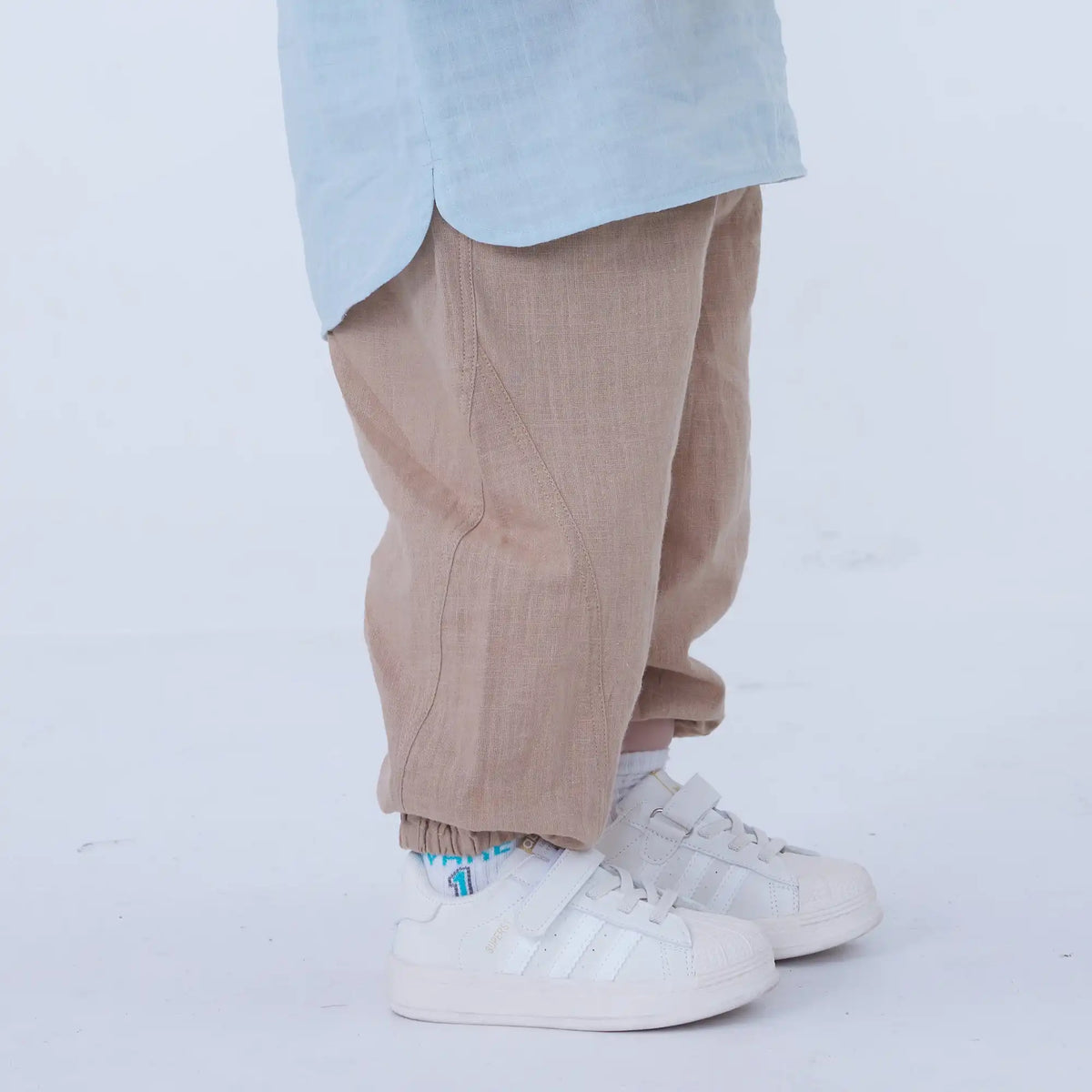 Ankle-Tied Linen Pants For Baby Boy